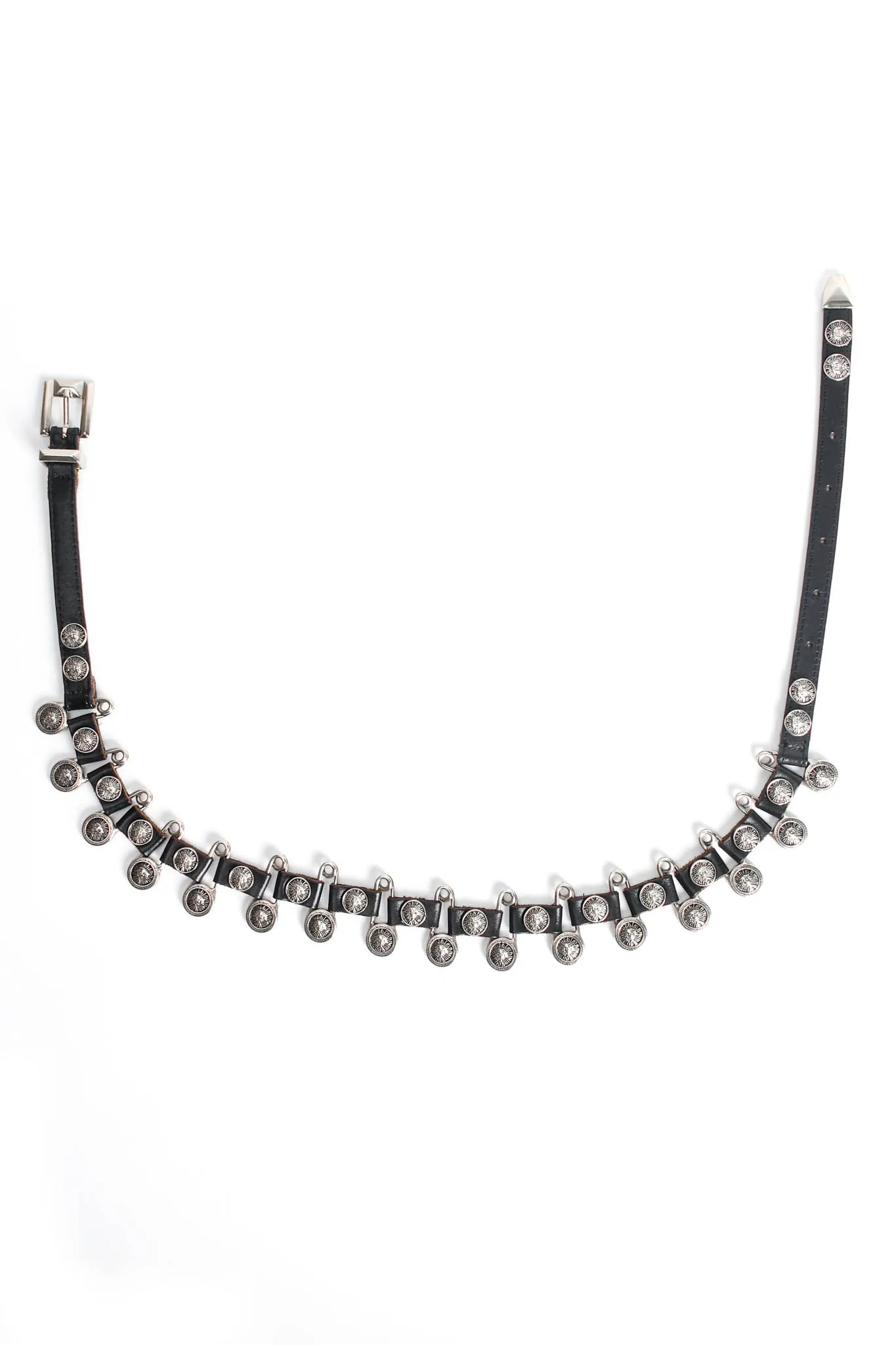 Safety Pin Leather Link Belt