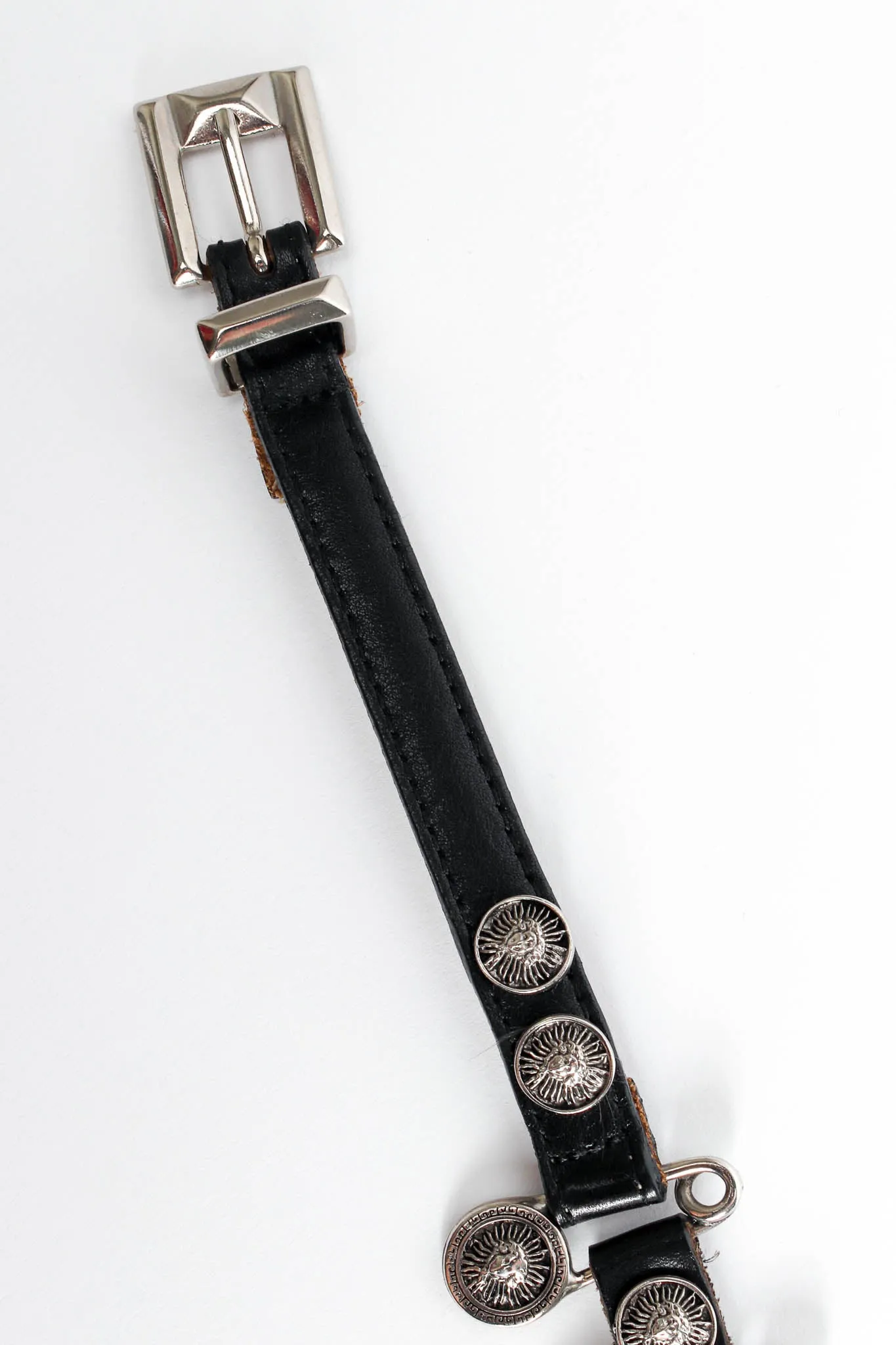 Safety Pin Leather Link Belt