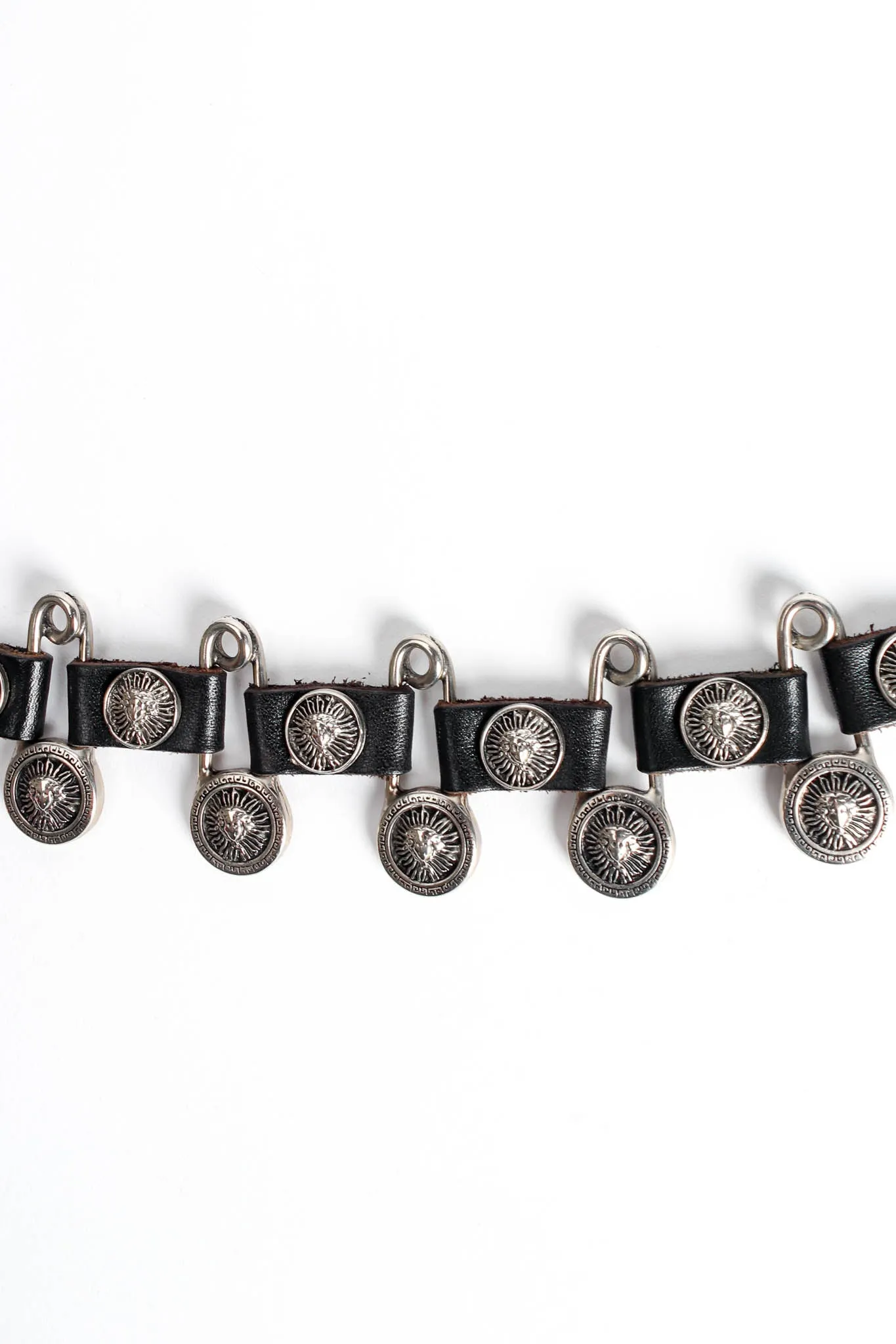 Safety Pin Leather Link Belt
