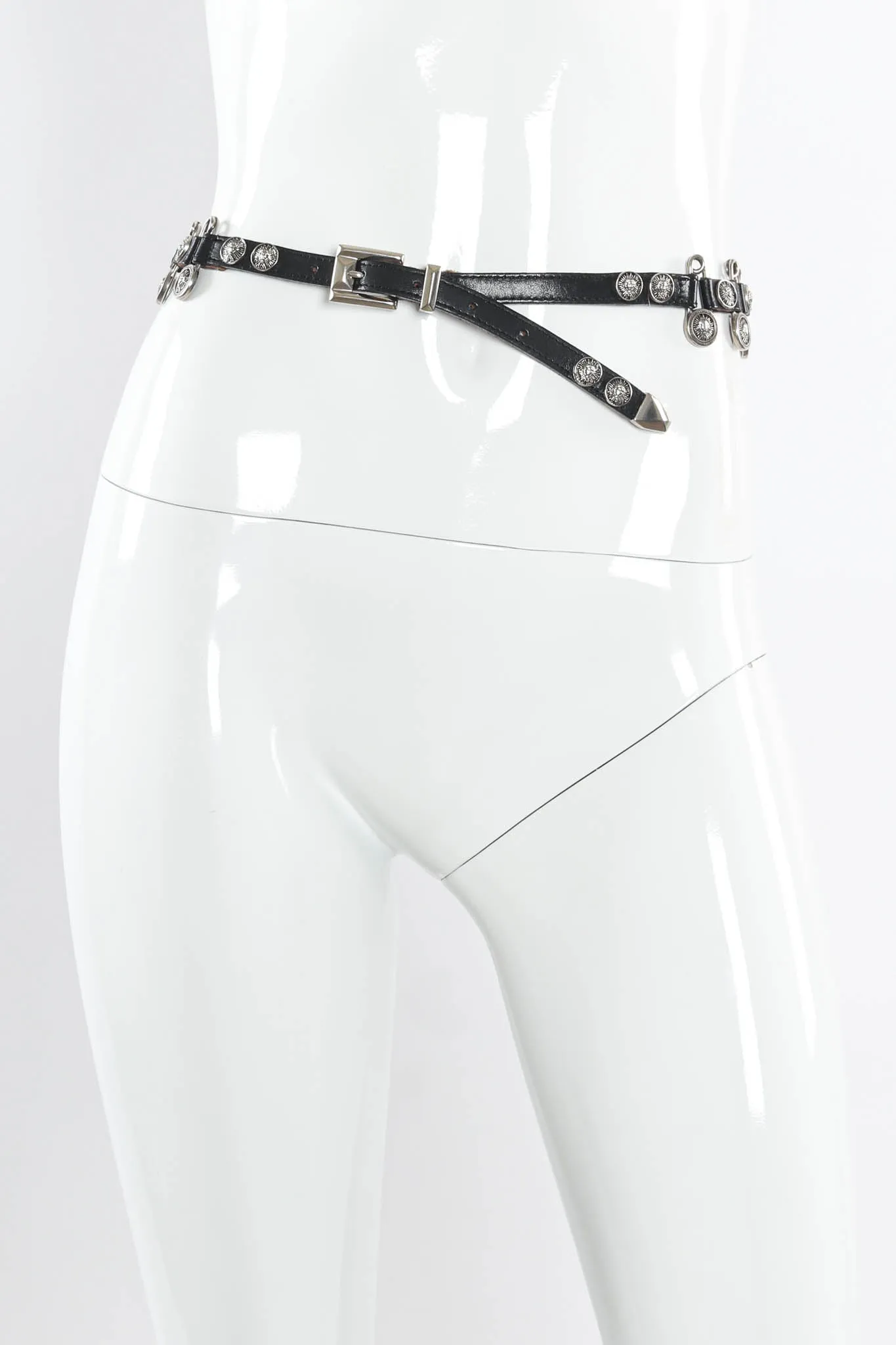 Safety Pin Leather Link Belt