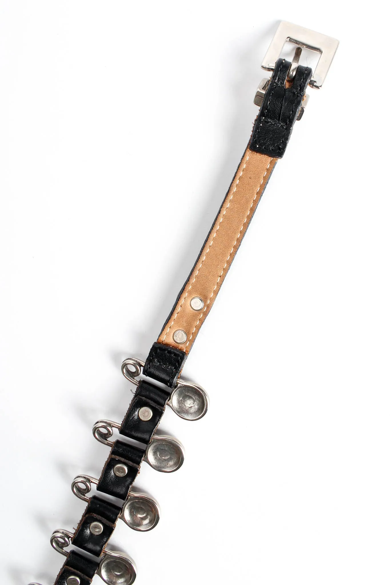Safety Pin Leather Link Belt