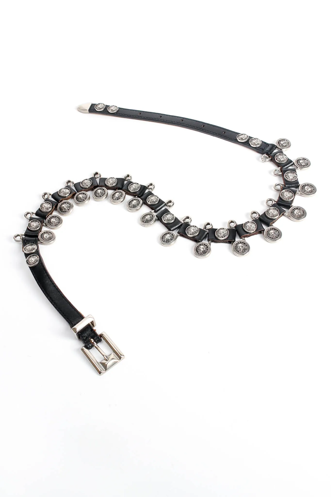 Safety Pin Leather Link Belt