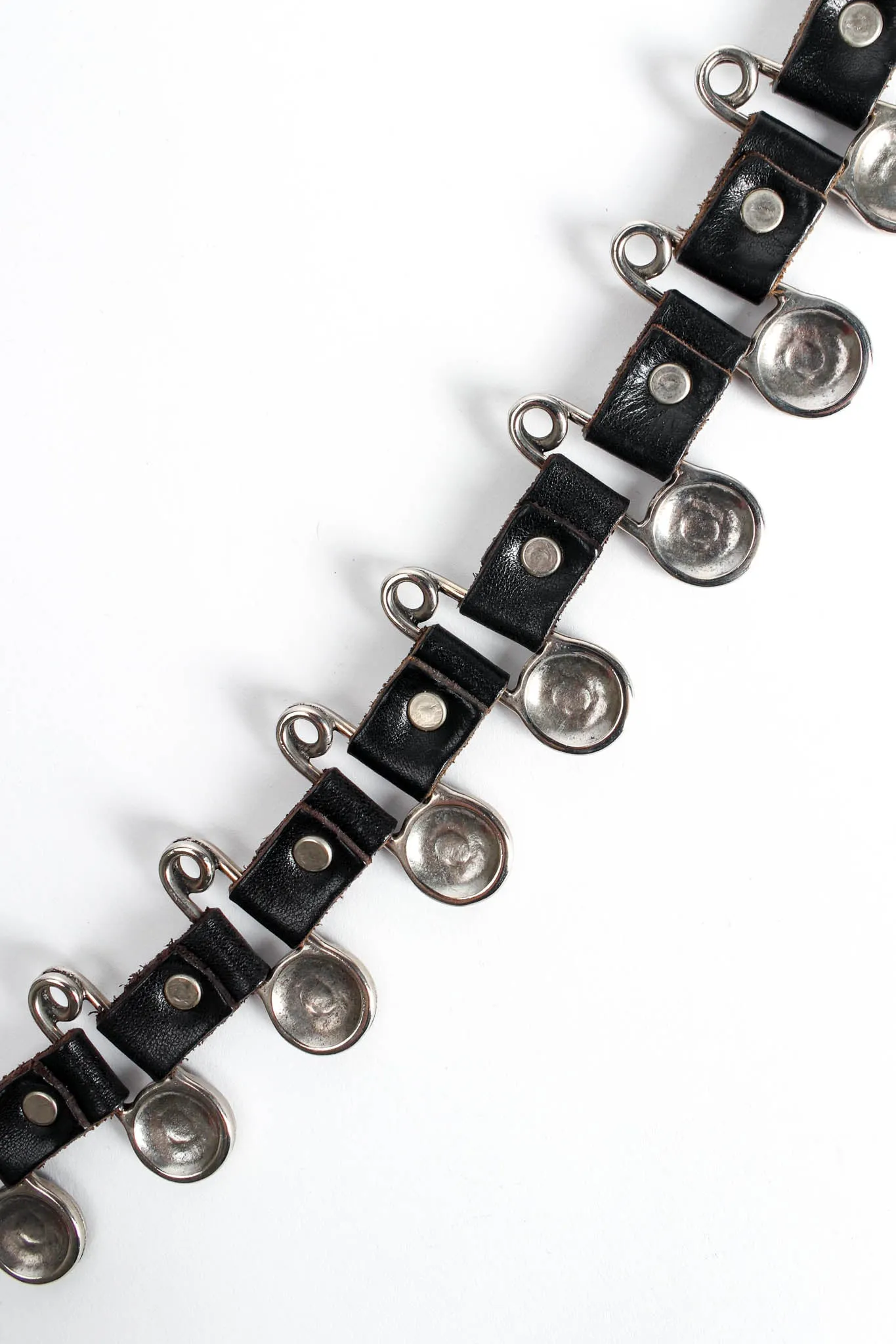Safety Pin Leather Link Belt