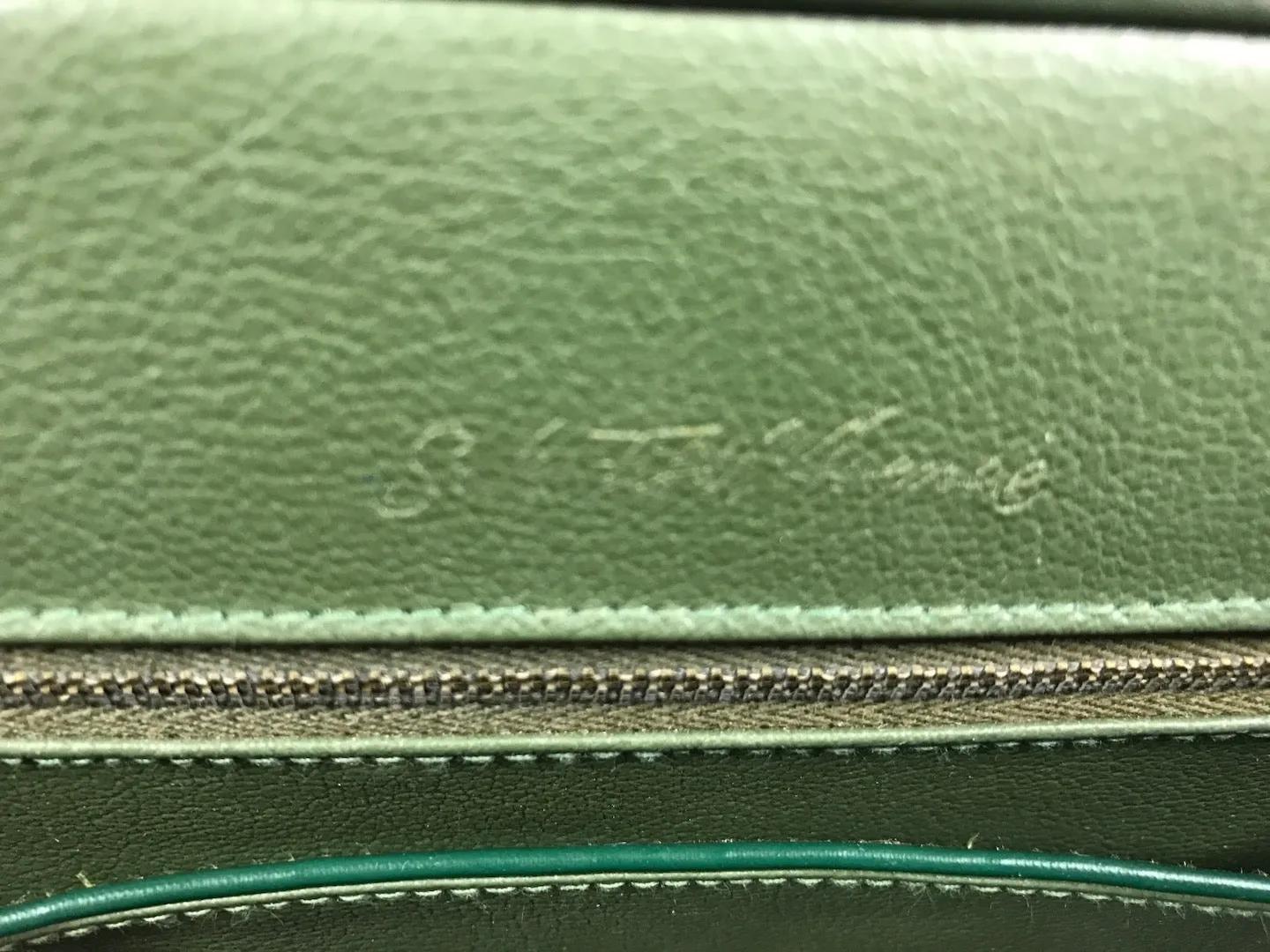SAKS FIFTH AVENUE 1960s Dark Green Suede w/ Leather Trim Purse