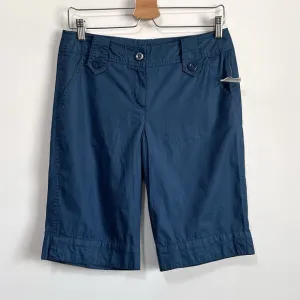 Sandro Shorts Size 6 12&quot; Inseam Cotton Bermuda Classic Teal Summer Casual NWOT