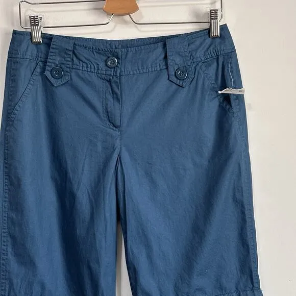 Sandro Shorts Size 6 12&quot; Inseam Cotton Bermuda Classic Teal Summer Casual NWOT