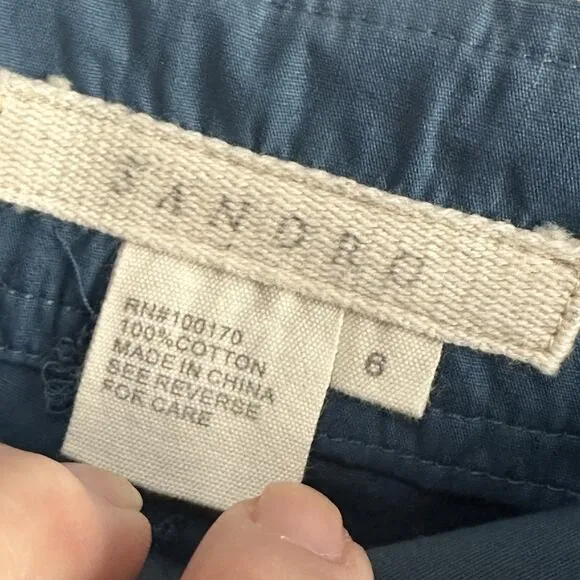 Sandro Shorts Size 6 12&quot; Inseam Cotton Bermuda Classic Teal Summer Casual NWOT