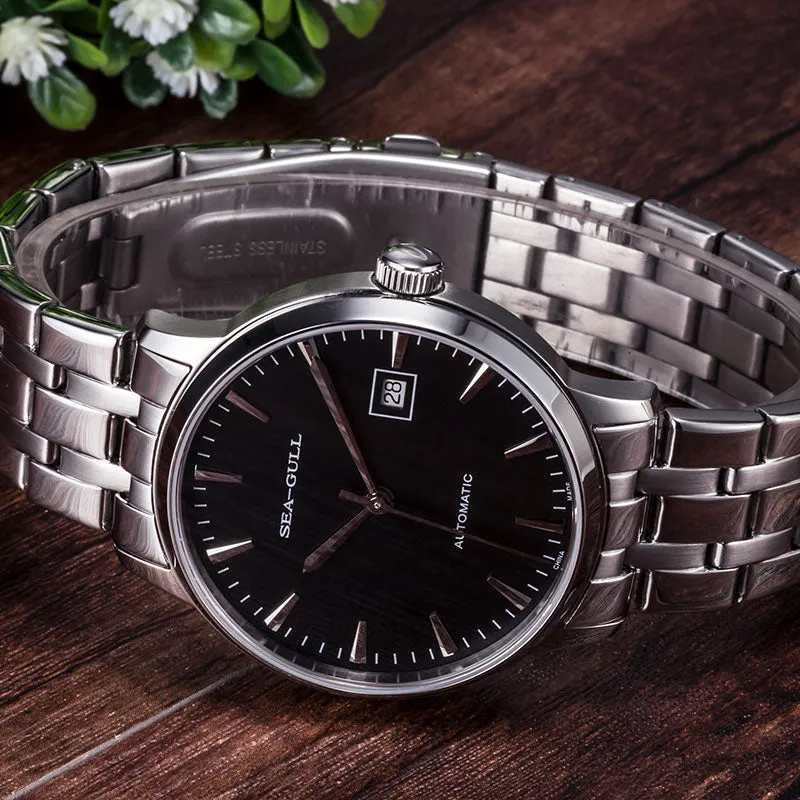 Sea-Gull Simple Business 40mm Exhibition Back Automatic Men's Watch D816.457