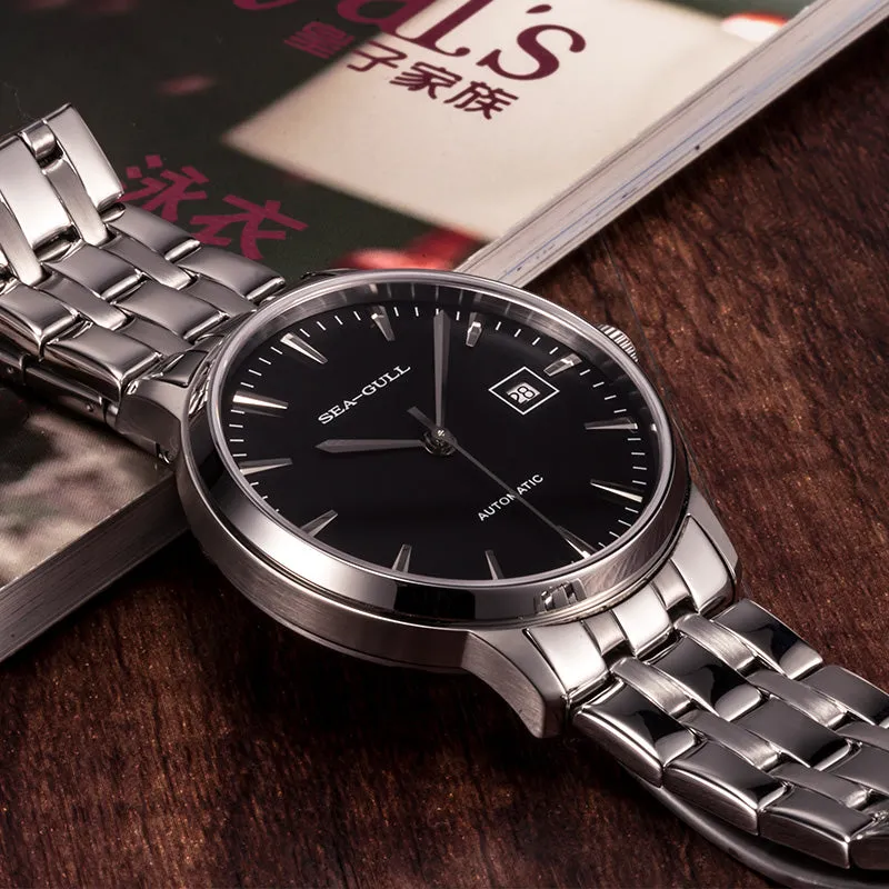 Sea-Gull Simple Business 40mm Exhibition Back Automatic Men's Watch D816.457
