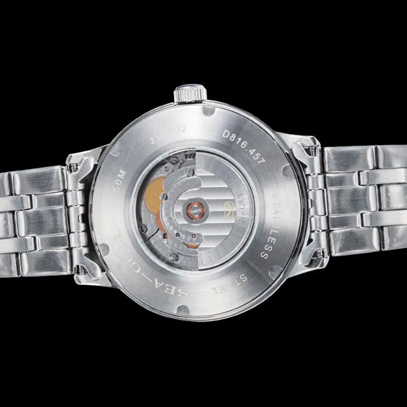 Sea-Gull Simple Business 40mm Exhibition Back Automatic Men's Watch D816.457