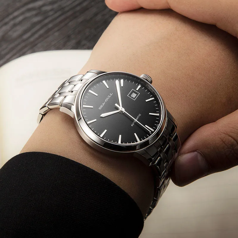 Sea-Gull Simple Business 40mm Exhibition Back Automatic Men's Watch D816.457