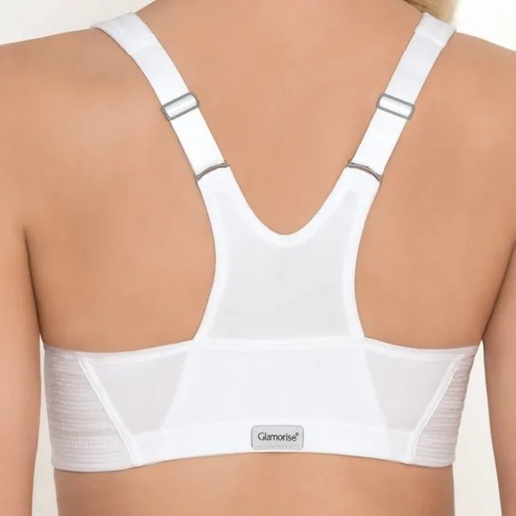 Set of 3! 32D Glamorise SPORT Bra (DOUBLE-LAYER) Wicking (HIGH-IMPACT) WHITE NEW