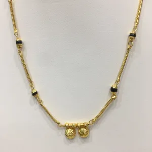 Short Mangalsutra Designs Gold Plated Latest 2 Vati Pendant Single Line Gold Chain Mangalsutra