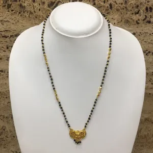 Short Mangalsutra Designs Gold Plated Latest Black & Gold Beads Single Layer Mangalsutra