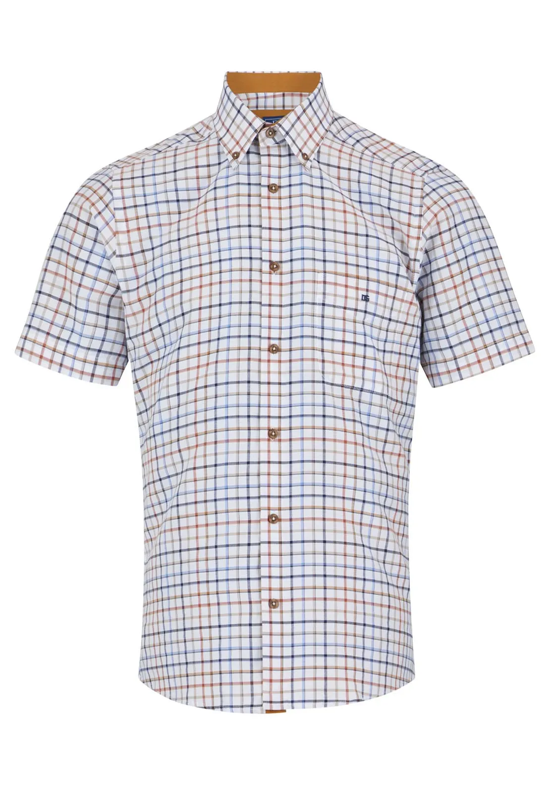 Short Sleeve Check Shirt - Tan 45