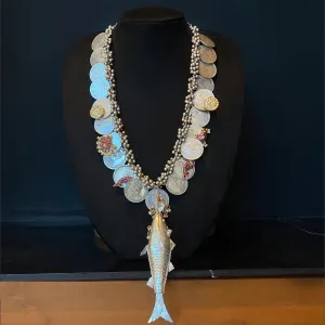 Silver Ginni Necklace With Fish Pendant