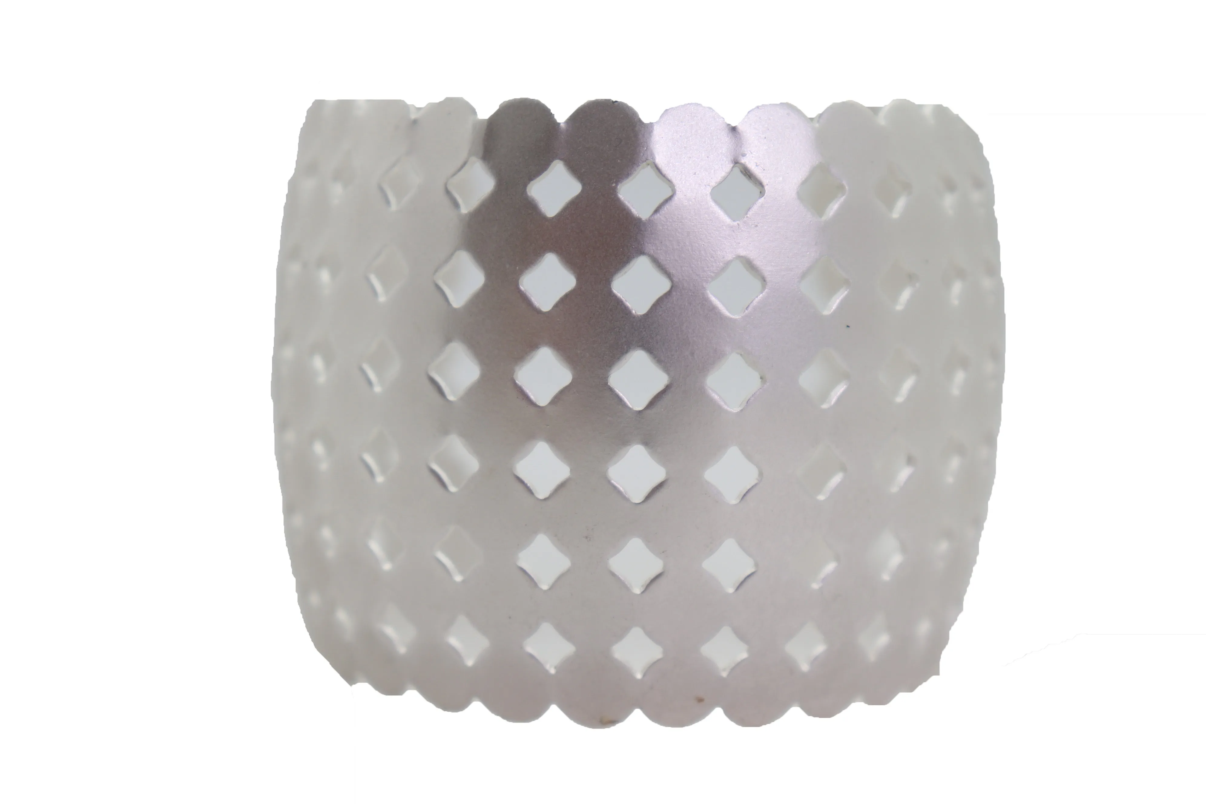 Silver Metal Cuff Wrist Bracelet Geometric Circle Squares