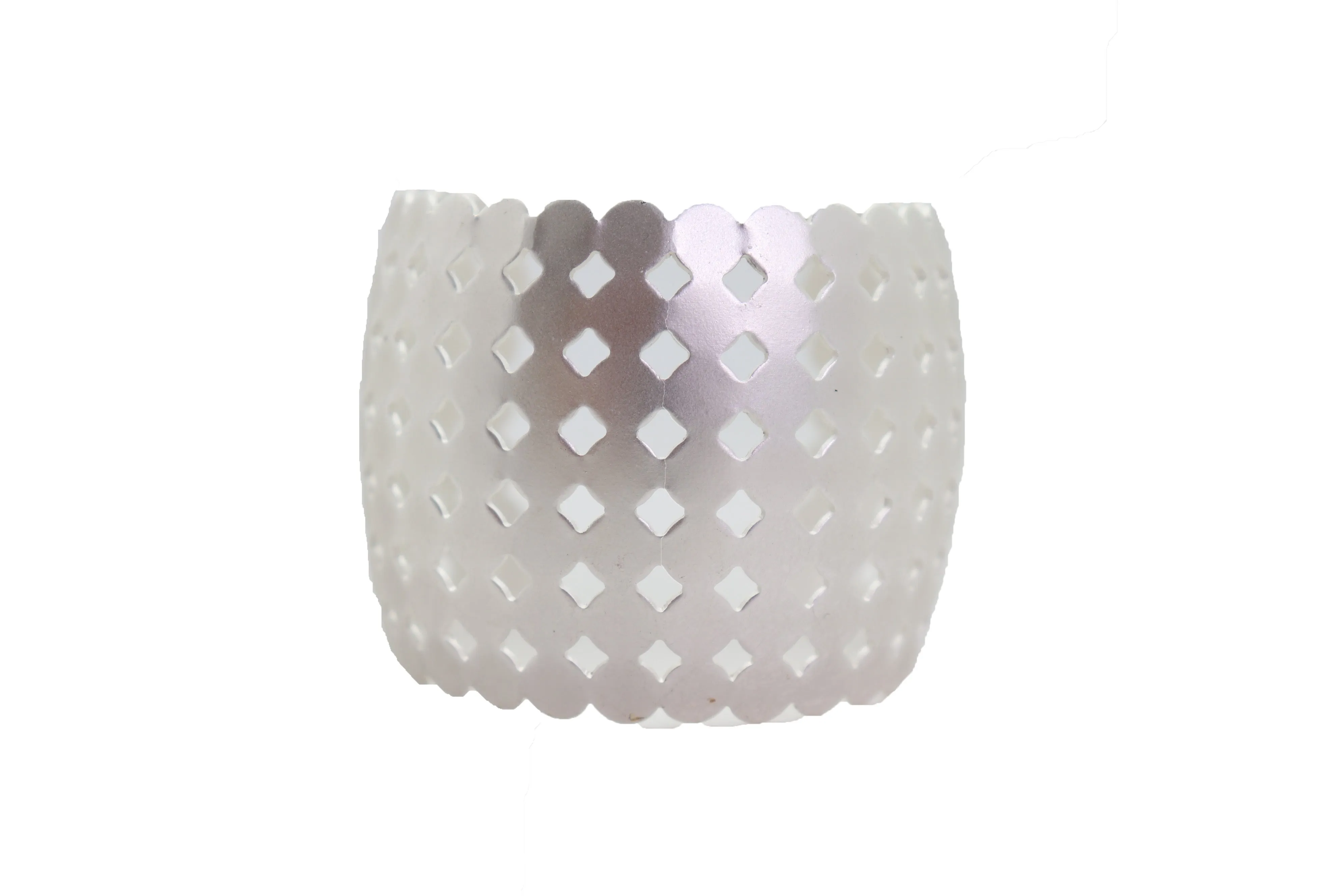 Silver Metal Cuff Wrist Bracelet Geometric Circle Squares