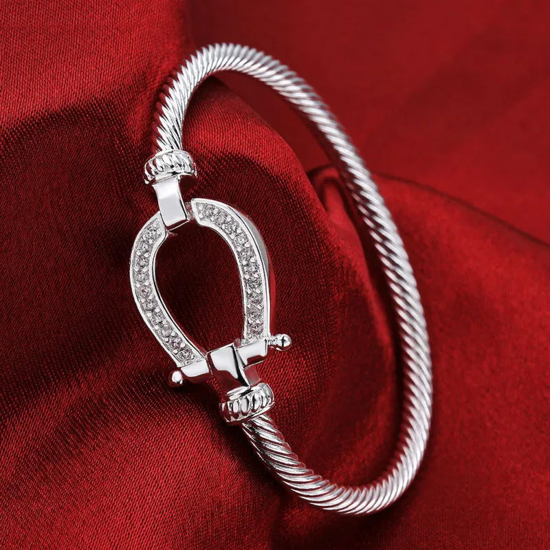 Silver Rhinestone Wrap Cuff Horseshoe Bracelets