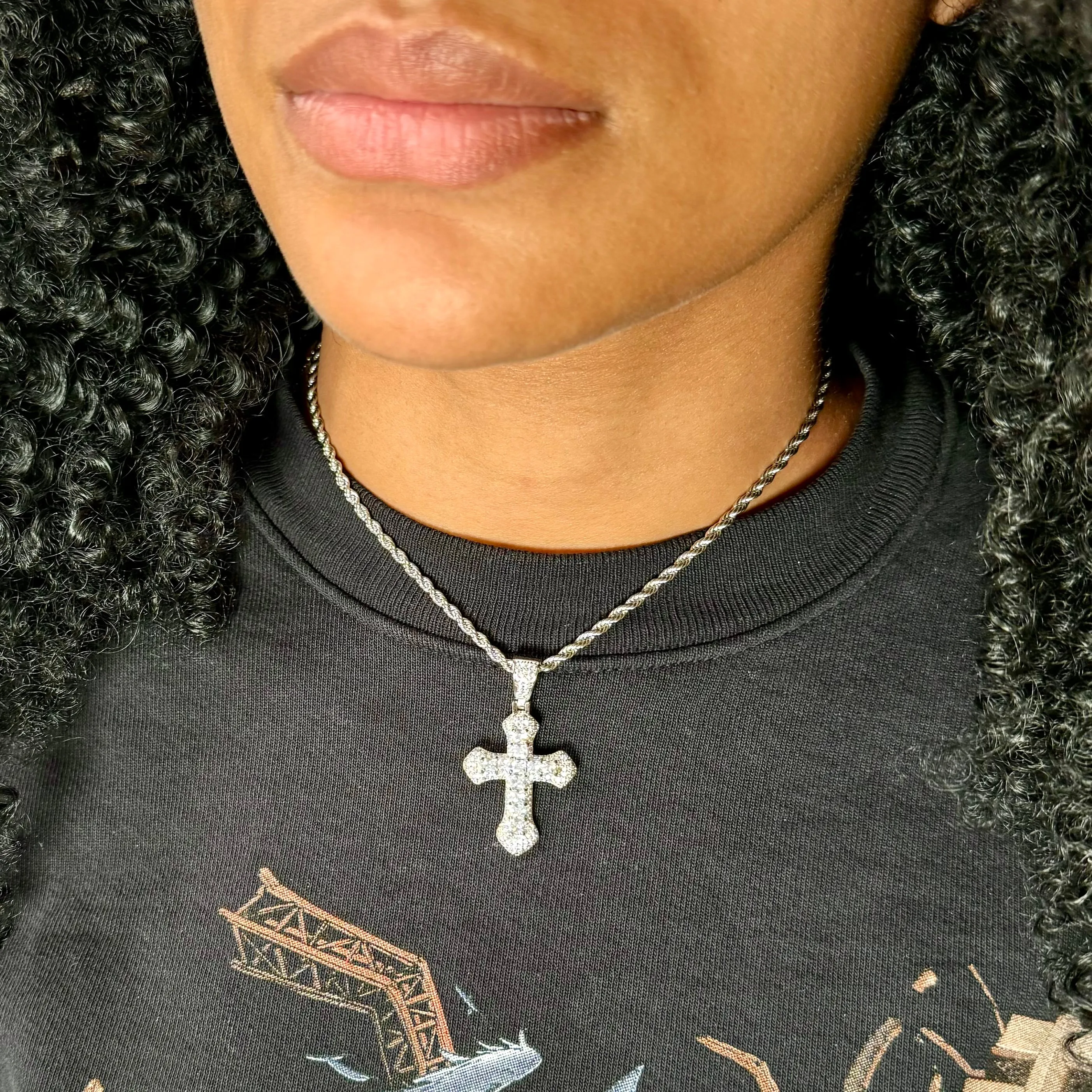Silver Statement Cross Necklace