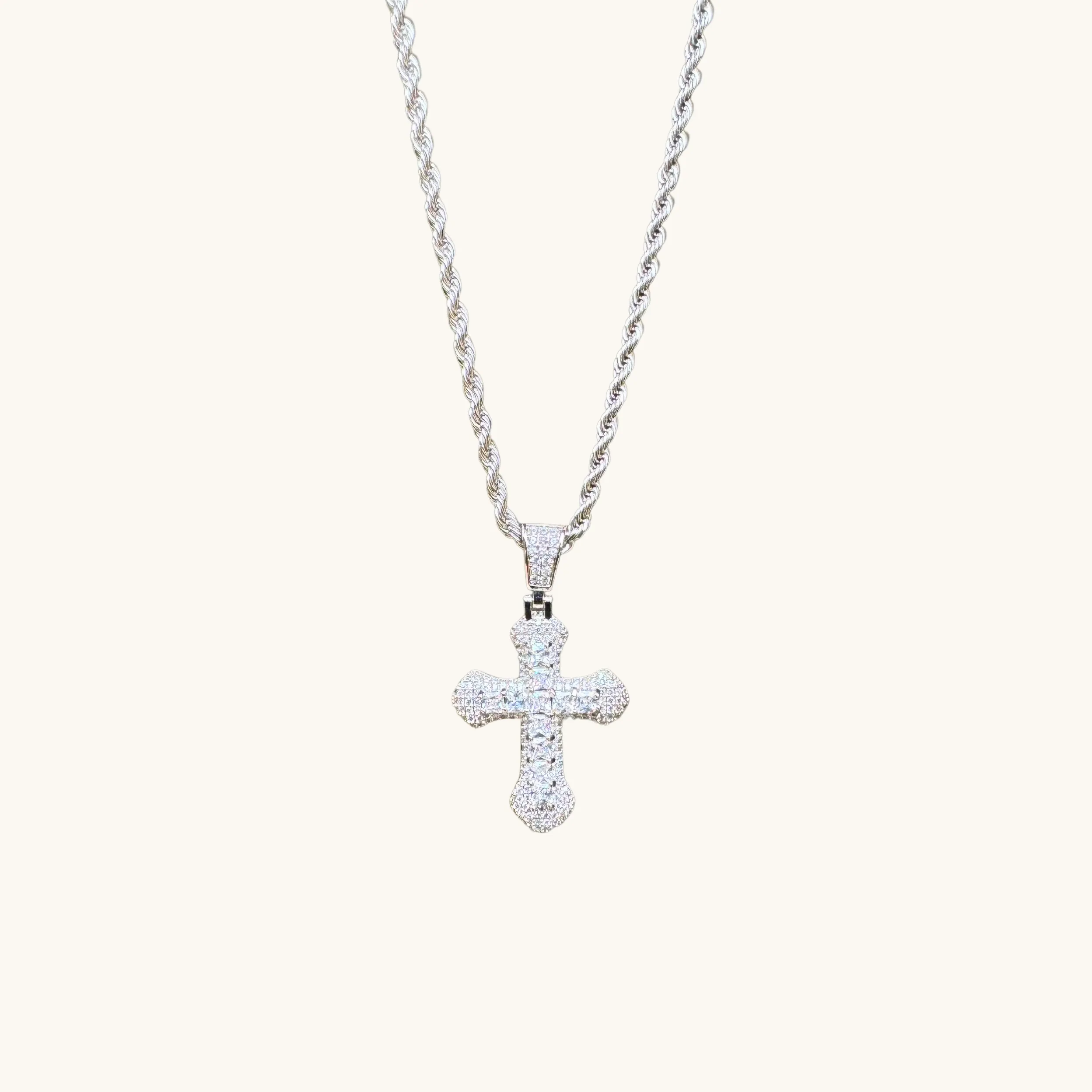 Silver Statement Cross Necklace