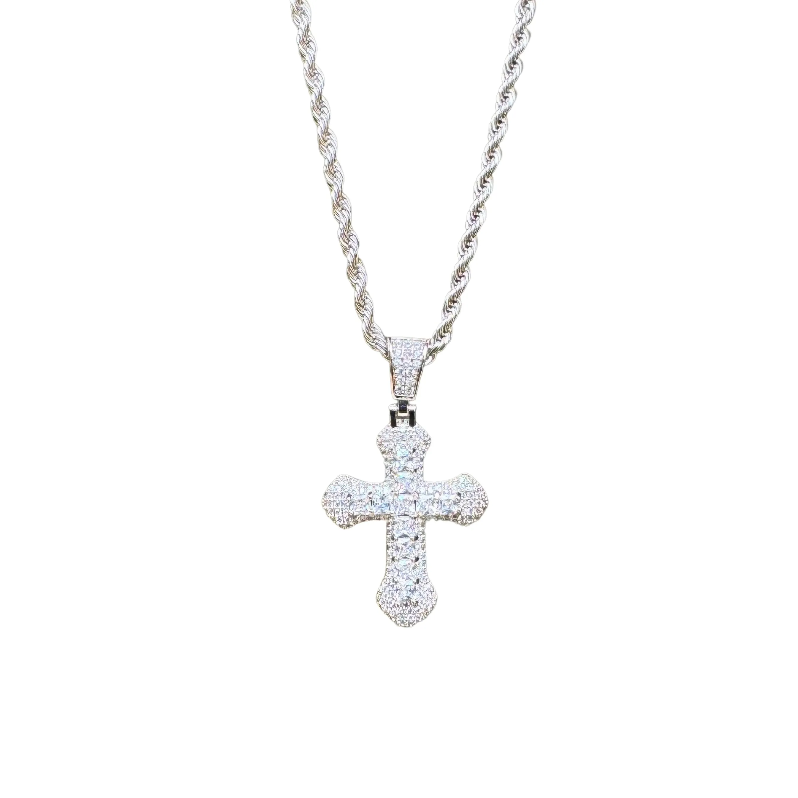 Silver Statement Cross Necklace