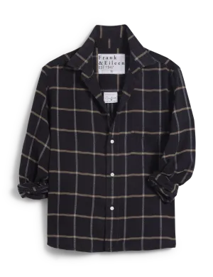 SILVIO Black with Camel Windowpane, Italian Flannel