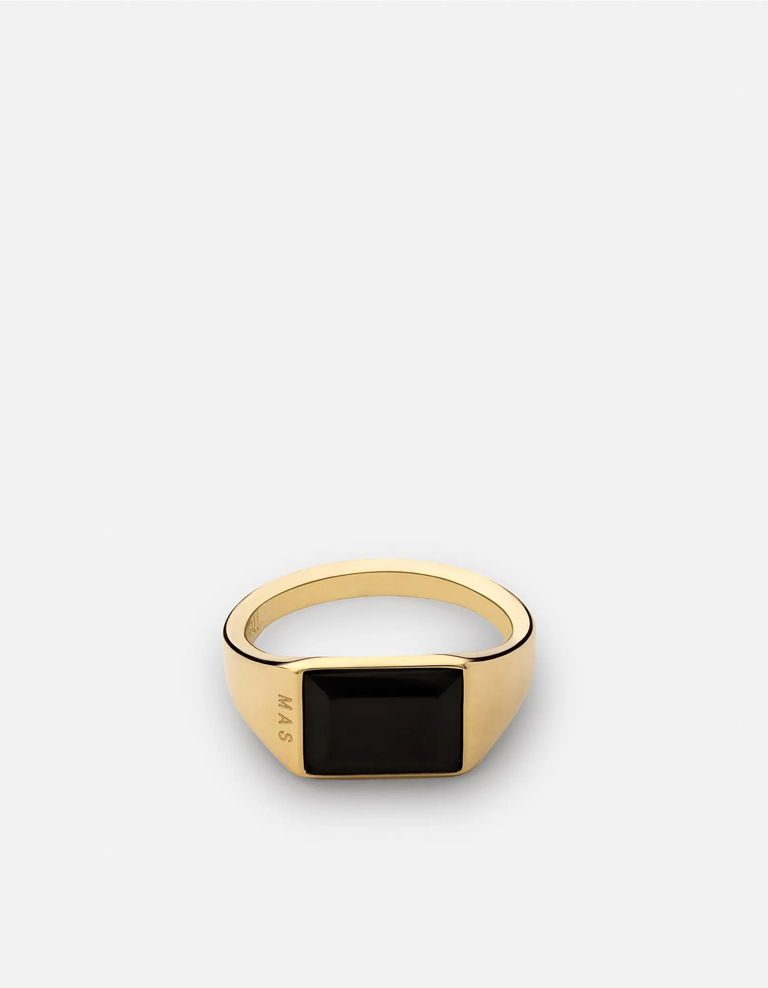 Slim Lennox Onyx Ring, Gold Vermeil