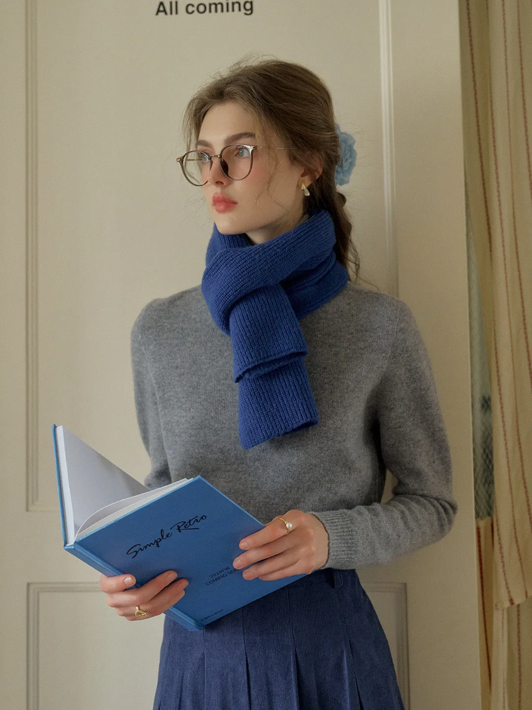 Solana Basic Versatile Turtleneck 100% Wool Sweater - Pink