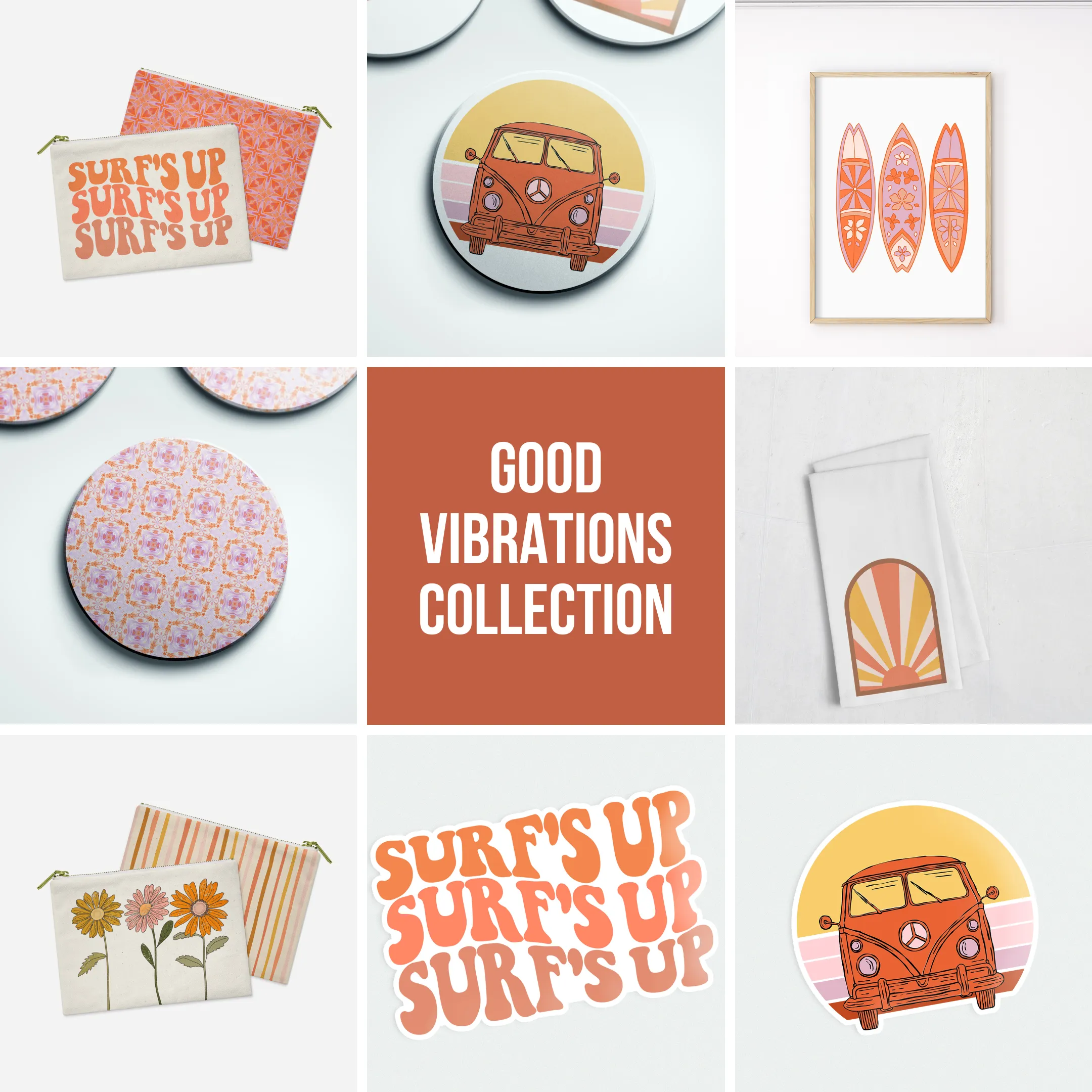 Stained Glass Sunset Vinyl Die Cut Sticker | Good Vibrations Collection