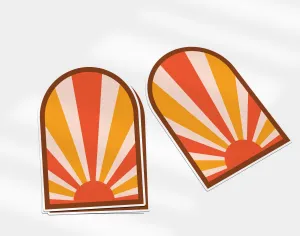 Stained Glass Sunset Vinyl Die Cut Sticker | Good Vibrations Collection