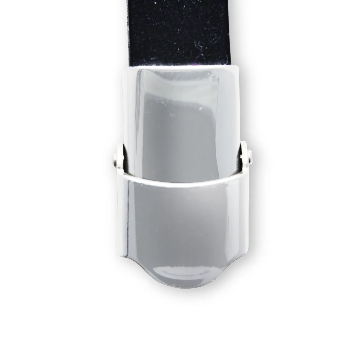 Stainless Steel Black Silver Plated Two Tone Design Rubber Bracelet