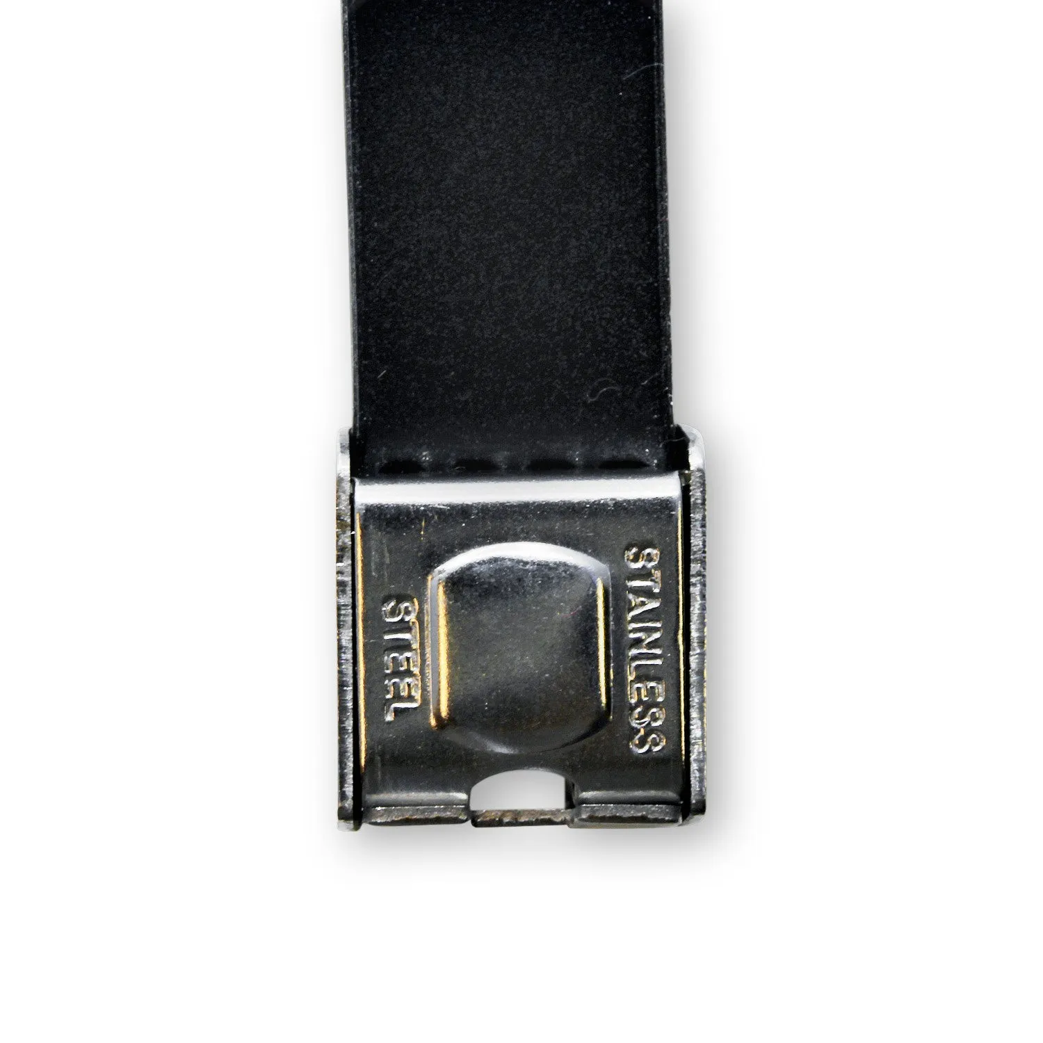 Stainless Steel Black Silver Plated Two Tone Design Rubber Bracelet