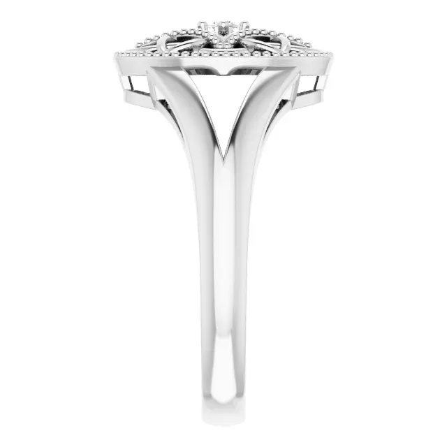 Sterling Silver .025 CTW Diamond Ring Size 5