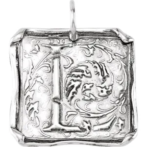 Sterling Silver Initial "L" Vintage-Inspired Pendant