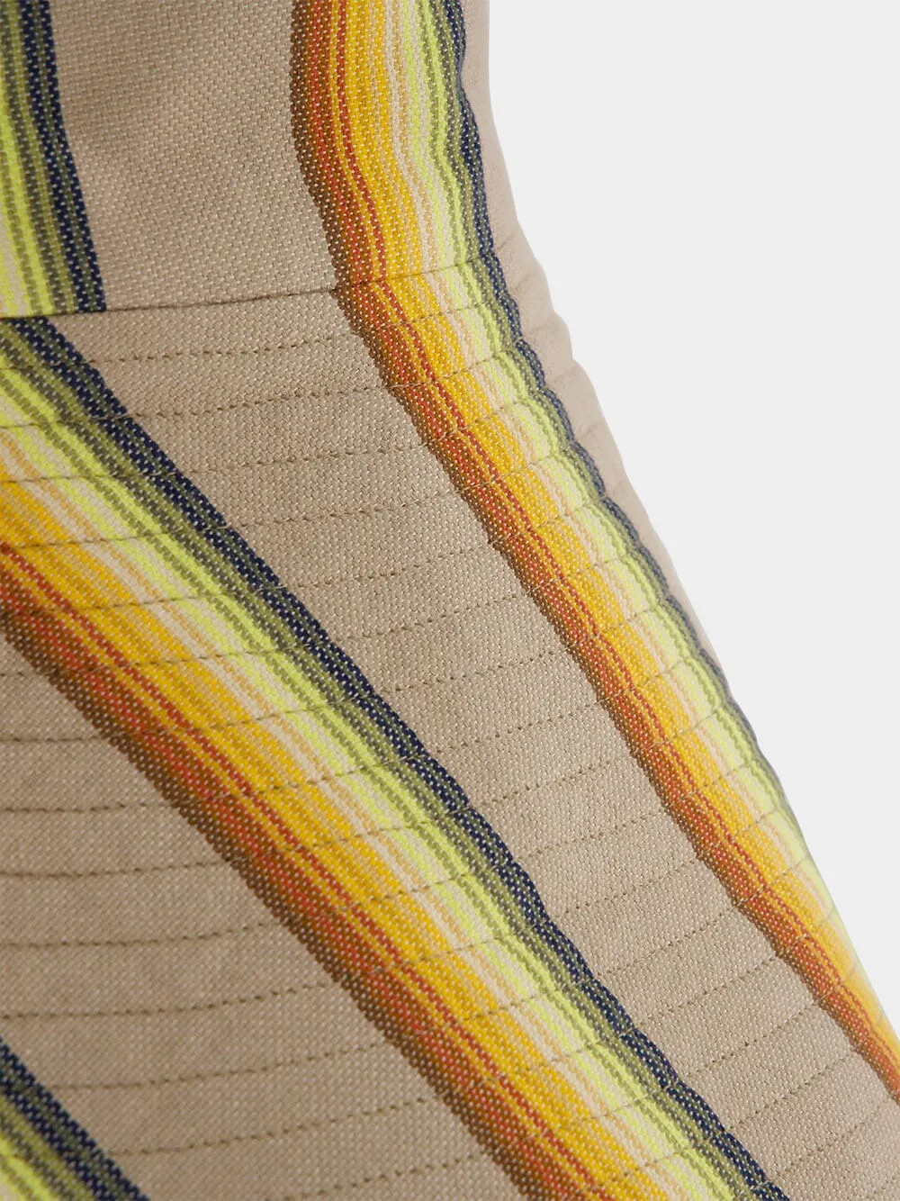 Striped Ribbon Beige Bucket Hat