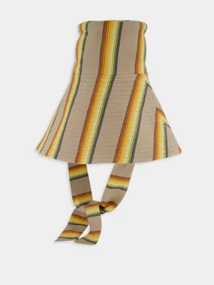 Striped Ribbon Beige Bucket Hat