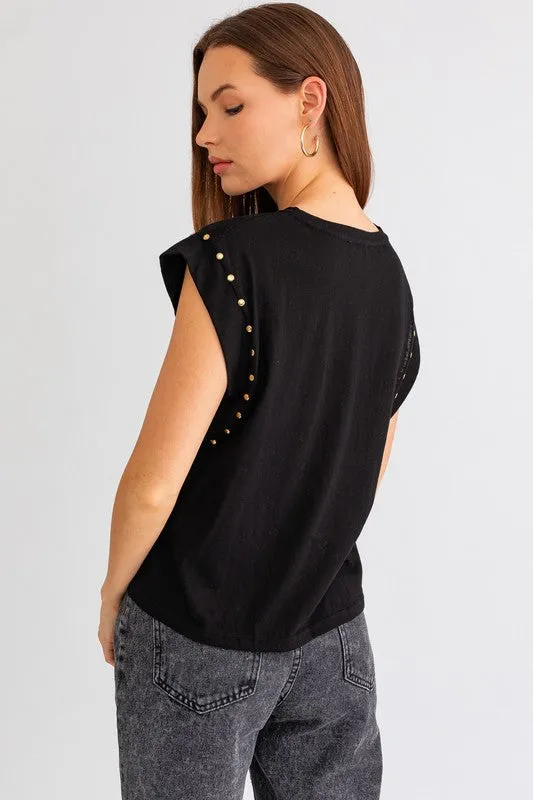 Stud Muscle Tee [Black]