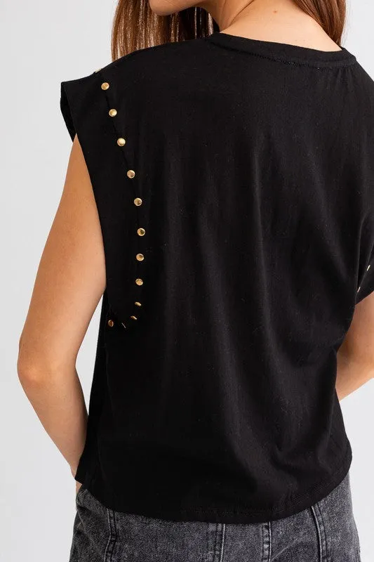 Stud Muscle Tee [Black]