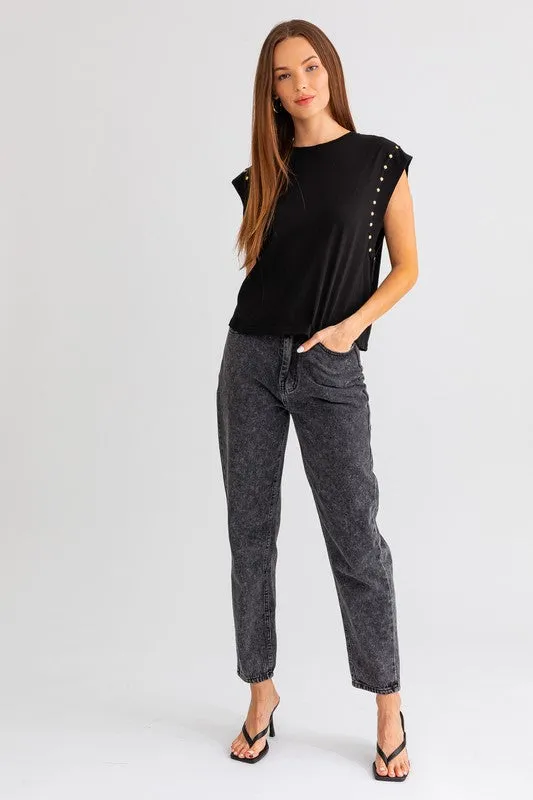 Stud Muscle Tee [Black]