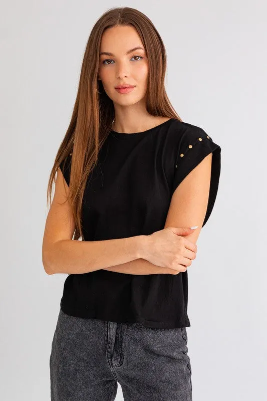 Stud Muscle Tee [Black]