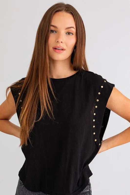 Stud Muscle Tee [Black]