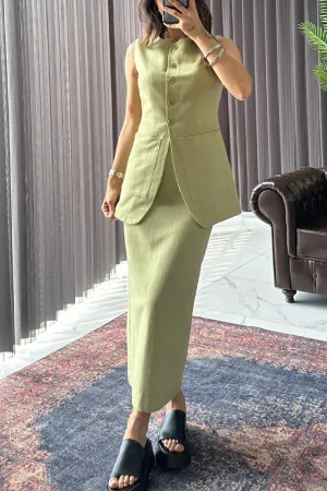 Stylish and Elegant Cotton and Linen Two-piece Set