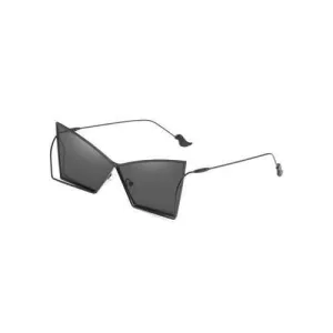 Stylish Hollow Out Frame Irregular Lens Sunglasses - Black