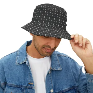 Stylish Triple Moon Black Patterned Bucket Hat - Perfect for Summer Festivals and Casual Outings