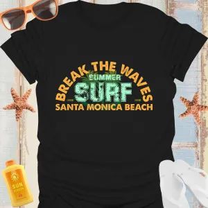 Surf California Vintage Break The Waves T-Shirt Orange