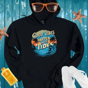 Surfing Sunset Hoodie With Retro Beach Vibes Design