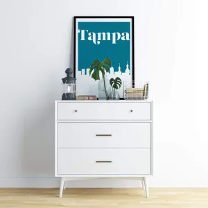 Tampa, Florida retro inspired city skyline