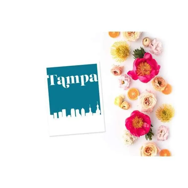 Tampa, Florida retro inspired city skyline