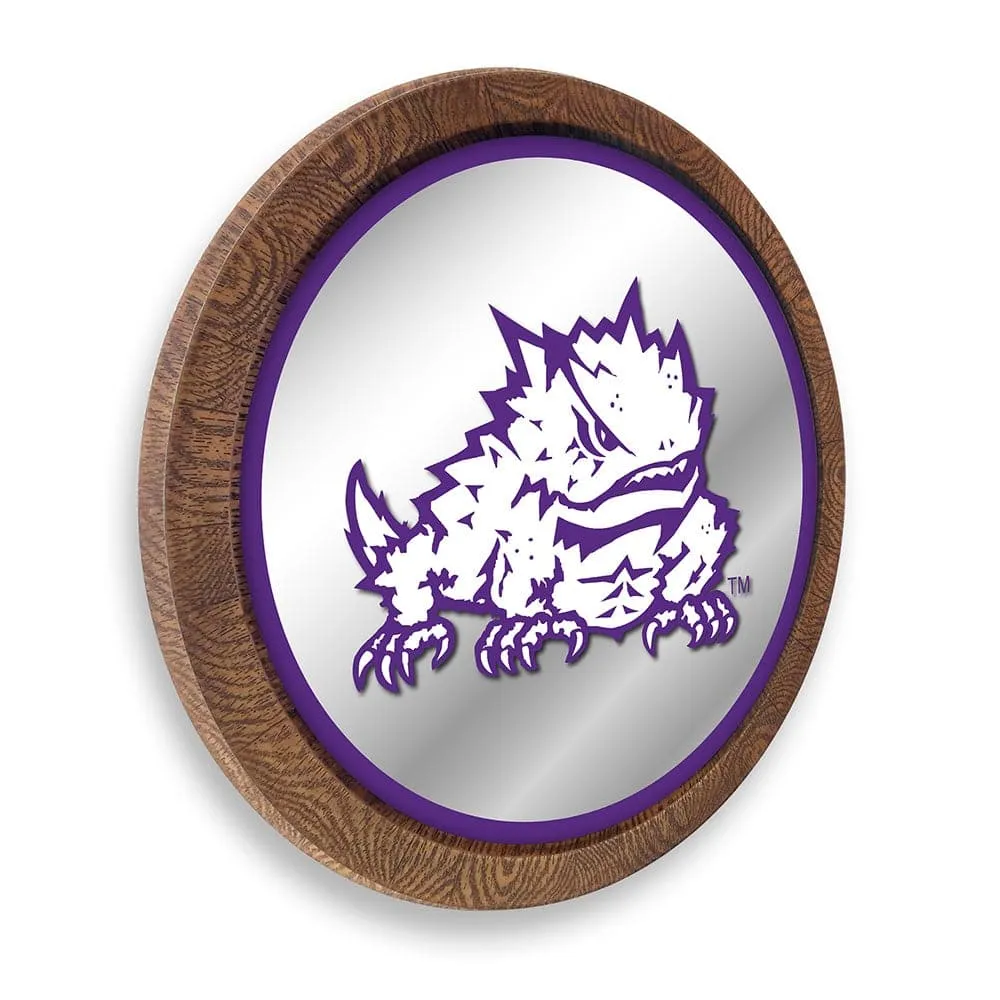 TCU Horned Frogs: Mascot - "Faux" Barrel Top Mirrored Wall Sign